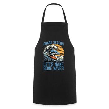 Shark Hunting Shark Season Let's Fossil Hunting - Cooking Apron - black - Front - AI Model Male 185 dark (185cm)