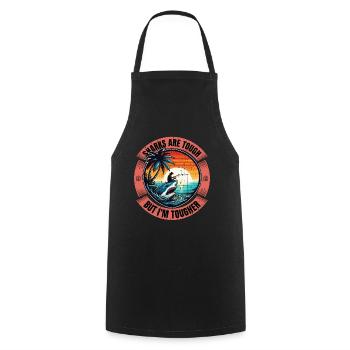 Chasse aux requins Les requins sont coriaces, mais la paléontologie - Tablier de cuisine - noir - Devant - AI Model Male 185 dark (185cm)