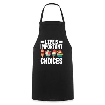 Important decisions for cream lovers - Cooking Apron - black - Front - AI Model Male 185 dark (185cm)