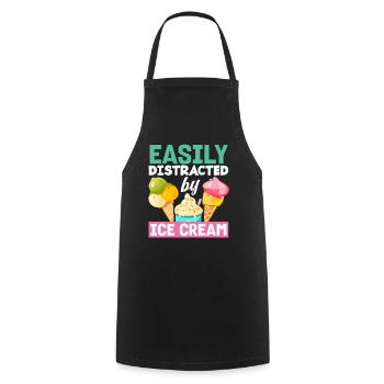 Facilement distrait par les amateurs de glaces - Tablier de cuisine - noir - Devant - AI Model Male 185 dark (185cm)