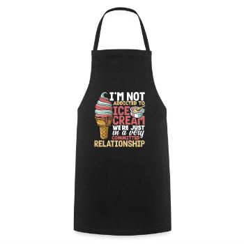 Dicton de relation d’amateur de crème glacée - Tablier de cuisine - noir - Devant - AI Model Male 185 dark (185cm)