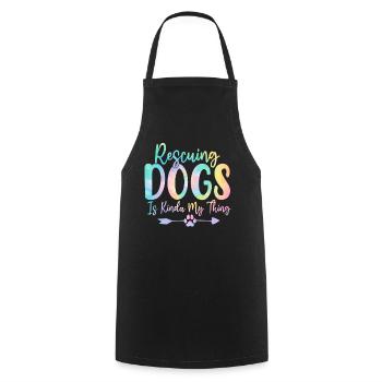 Sauver des chiens, c’est un peu mon truc Dog Tie Dye - Tablier de cuisine - noir - Devant - AI Model Male 185 dark (185cm)