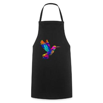 Colorful Spectrum of Colorful Hummingbird Wings - Cooking Apron - black - Front - AI Model Male 185 dark (185cm)