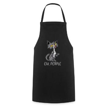 Lustige Katze Ew Menschen Geschenk Mürrische Katze - Kochschürze - Schwarz - Vorne - AI Model Male 185 dark (185cm)