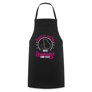 Lemmings are real vole lemming - Cooking Apron - black - Front - AI Model Male 185 dark (185cm)