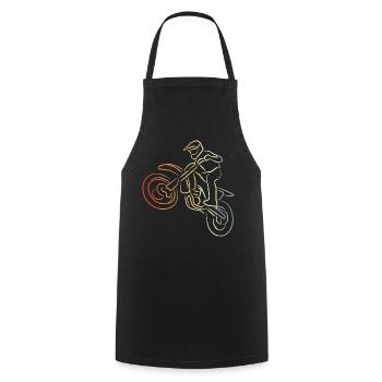 Motocross Line Drawing - Cooking Apron - black - Front - AI Model Male 185 dark (185cm)