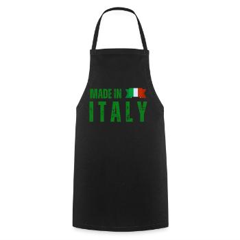 Fabriqué en Italie, fierté italienne - Tablier de cuisine - noir - Devant - AI Model Male 185 dark (185cm)