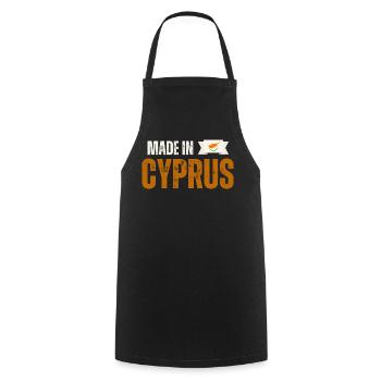 Made in Cyprus, fierté chypriote - Tablier de cuisine - noir - Devant - AI Model Male 185 dark (185cm)