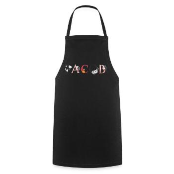 JACOB Art du nom avec fleurs brodées - Tablier de cuisine - noir - Devant - AI Model Male 185 dark (185cm)