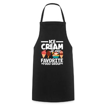Groupe alimentaire préféré des amateurs de crème glacée - Tablier de cuisine - noir - Devant - AI Model Male 185 dark (185cm)