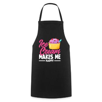 Cream Lover La crème glacée me rend heureux - Tablier de cuisine - noir - Devant - AI Model Male 185 dark (185cm)