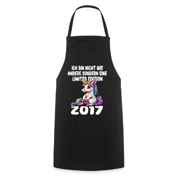 Limited Edition 2017 Geburtstag 2017 Geboren - Kochschürze - Schwarz - Vorne - AI Model Male 185 dark (185cm)