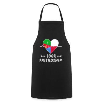 Eritrea und Polen 100% Freundschaft - Kochschürze - Schwarz - Vorne - AI Model Male 185 dark (185cm)