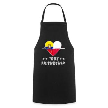 L'Equateur et la Pologne : amitié à 100 % - Tablier de cuisine - noir - Devant - AI Model Male 185 dark (185cm)