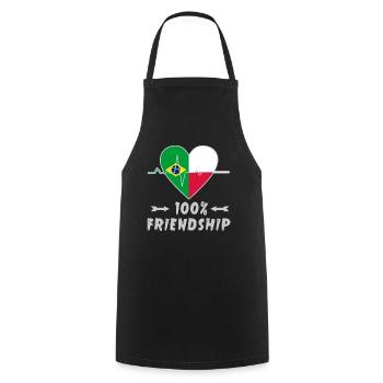 Le Brésil et la Pologne : une amitié à 100 % - Tablier de cuisine - noir - Devant - AI Model Male 185 dark (185cm)