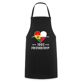 Bolivia and Poland 100% friendship - Cooking Apron - black - Front - AI Model Male 185 dark (185cm)