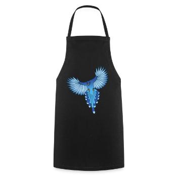 The Flight of the Blue Bird - Cooking Apron - black - Front - AI Model Male 185 dark (185cm)