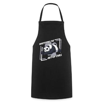 Mastering The Art Of Chill Panda Bear Friend - Cooking Apron - black - Front - AI Model Male 185 dark (185cm)