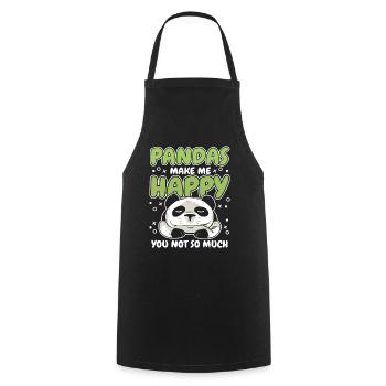 Pandas Make Me Happy Panda Ours Ami Amant - Tablier de cuisine - noir - Devant - AI Model Male 185 dark (185cm)