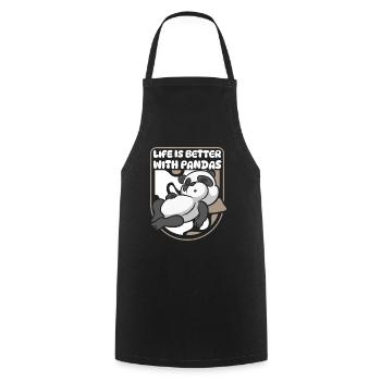 Life Is Better With Pandas Panda Bear Friend - Cooking Apron - black - Front - AI Model Male 185 dark (185cm)