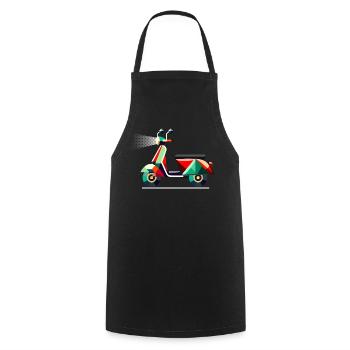 unique geometric colorful scooter motif - Cooking Apron - black - Front - AI Model Male 185 dark (185cm)