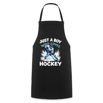 Eishockey, Eishockeyspieler, Junge - Kochschürze - Schwarz - Vorne - AI Model Male 185 dark (185cm)