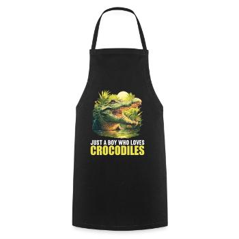 Krokodile Krokodil - Kochschürze - Schwarz - Vorne - AI Model Male 185 dark (185cm)