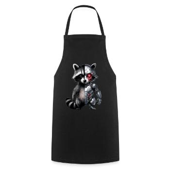Lustige Roboter Tech Waschbär Cyborg Tier Raccoon - Kochschürze - Schwarz - Vorne - AI Model Male 185 dark (185cm)
