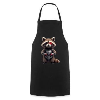 Lustige Roboter Tech Waschbär Cyborg Tier Raccoon - Kochschürze - Schwarz - Vorne - AI Model Male 185 dark (185cm)