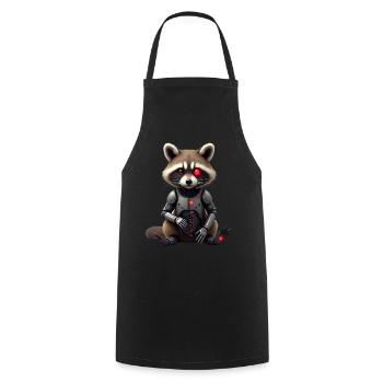 Lustige Roboter Tech Waschbär Cyborg Tier Raccoon - Kochschürze - Schwarz - Vorne - AI Model Male 185 dark (185cm)