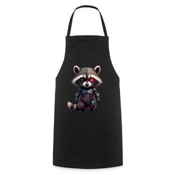 Lustige Roboter Tech Waschbär Cyborg Tier Raccoon - Kochschürze - Schwarz - Vorne - AI Model Male 185 dark (185cm)