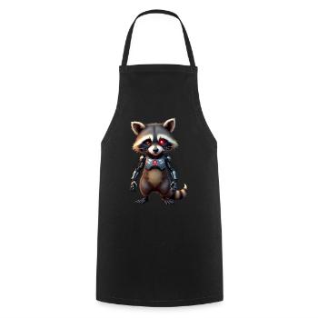 Lustige Roboter Tech Waschbär Cyborg Tier Raccoon - Kochschürze - Schwarz - Vorne - AI Model Male 185 dark (185cm)