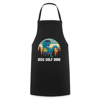 Disc Golfing Dinosaur Disc Golfer - Disc Golf Dino - Kochschürze - Schwarz - Vorne - AI Model Male 185 dark (185cm)