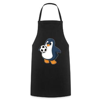Pinguin Fußballspieler Fußball - Kochschürze - Schwarz - Vorne - AI Model Male 185 dark (185cm)