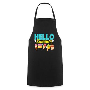 Hello Summer Cream Lover Design - Cooking Apron - black - Front - AI Model Male 185 dark (185cm)