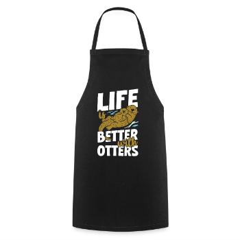 Otter Life Is Better With Otters - Cooking Apron - black - Front - AI Model Male 185 dark (185cm)