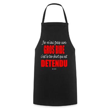 Je n'ai pas un gros bide - Tablier de cuisine - noir - Devant - AI Model Male 185 dark (185cm)