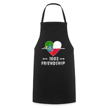 Äthiopien und Polen 100% Freundschaft - Kochschürze - Schwarz - Vorne - AI Model Male 185 dark (185cm)
