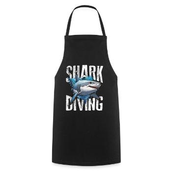 Shark Hunting Shark Diving Swimmer Fossil Hunter - Cooking Apron - black - Front - AI Model Male 185 dark (185cm)