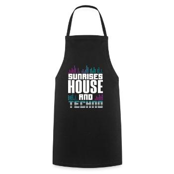 Sunrises House And Techno Lover - Kochschürze - Schwarz - Vorne - AI Model Male 185 dark (185cm)