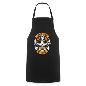God’s love is the anchor of my soul. - Cooking Apron - black - Front - AI Model Male 185 dark (185cm)