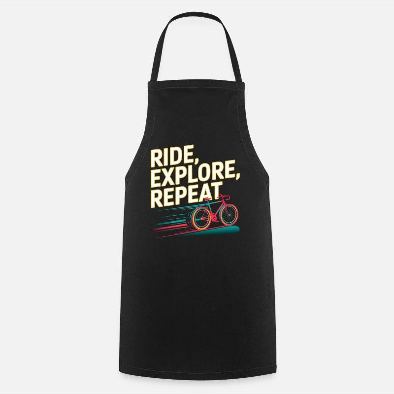 Ride Explore Repeat - Cooking Apron - black