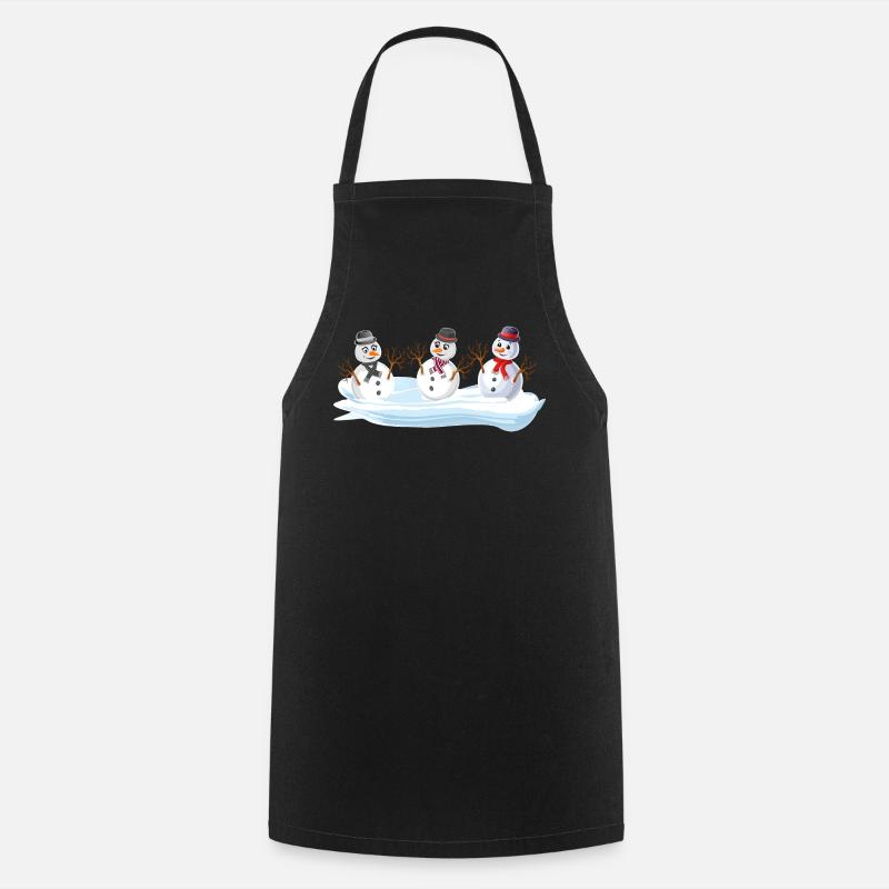 Snowmen - Snowman Christmas squad - Cooking Apron - black