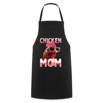 Chicken Mom Chicken Mom Farmer's Wife Mother's Day Chickens - Cooking Apron - black - Front - AI Model Male 185 dark (185cm)