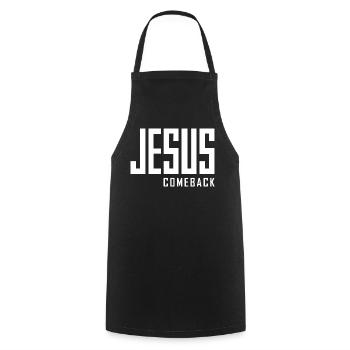 Jesus Comeback – Your Statement of Faith! - Cooking Apron - black - Front - AI Model Male 185 dark (185cm)