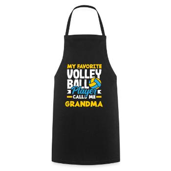 Mon joueur de volley-ball préféré prend mamie - Tablier de cuisine - noir - Devant - AI Model Male 185 dark (185cm)