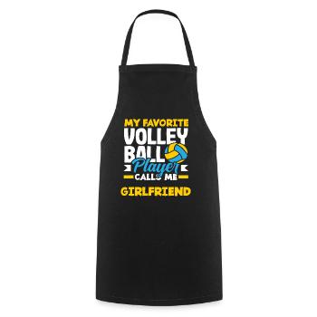 My favorite volleyball player calls girlfriend - Cooking Apron - black - Front - AI Model Male 185 dark (185cm)