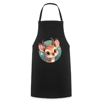 Deer Deer - Cooking Apron - black - Front - AI Model Male 185 dark (185cm)