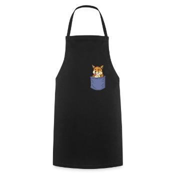 Fuchs Brusttasche Canidae Caninae Rotfuchs Fuchs - Kochschürze - Schwarz - Vorne - AI Model Male 185 dark (185cm)