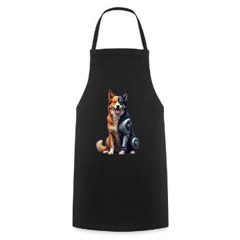 Funny Robot Dog Cyborg Animal AI Dog Robot - Cooking Apron - black - Front - AI Model Male 185 dark (185cm)
